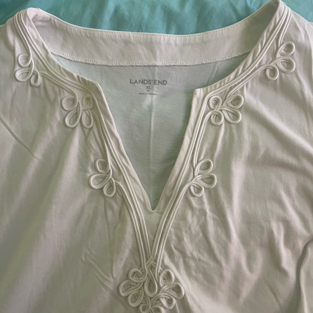 Lands' End White Sleeveless Coverup - Picture 2 of 3